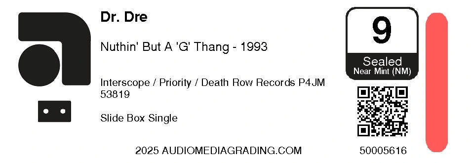 AMG label for Dr. Dre's "Nuthin' But A 'G' Thang" album.