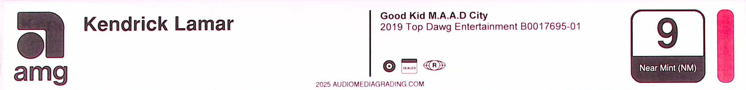 AMG label for Kendrick Lamar's "Good Kid M.A.A.D. City" album.