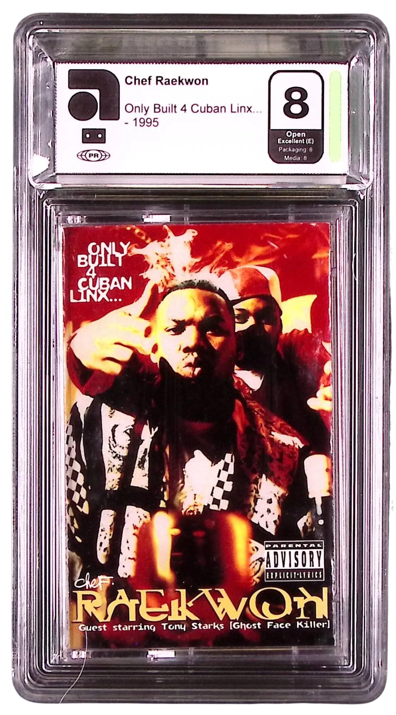Cassette of Raekwon's 'Only Built 4 Cuban Linx...' in an AMG graded slab.