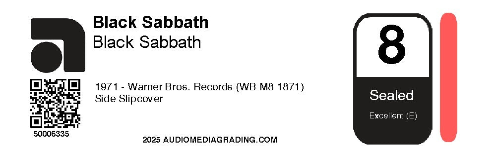 Graded AMG label for the Black Sabbath "Black Sabbath" album