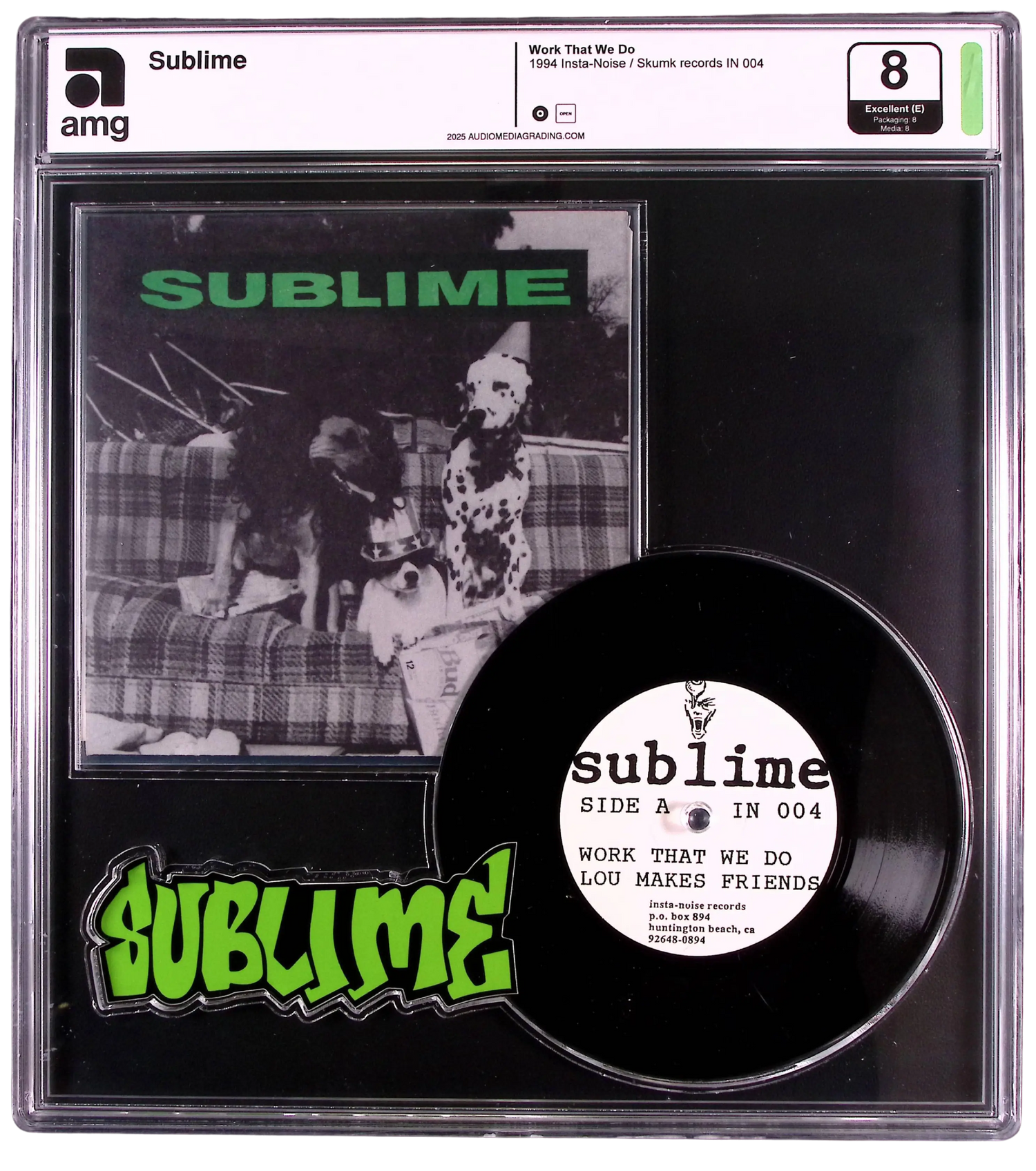 Sublime's "Work That We Do" 7-inch vinyl in a custom AMG graded slab.