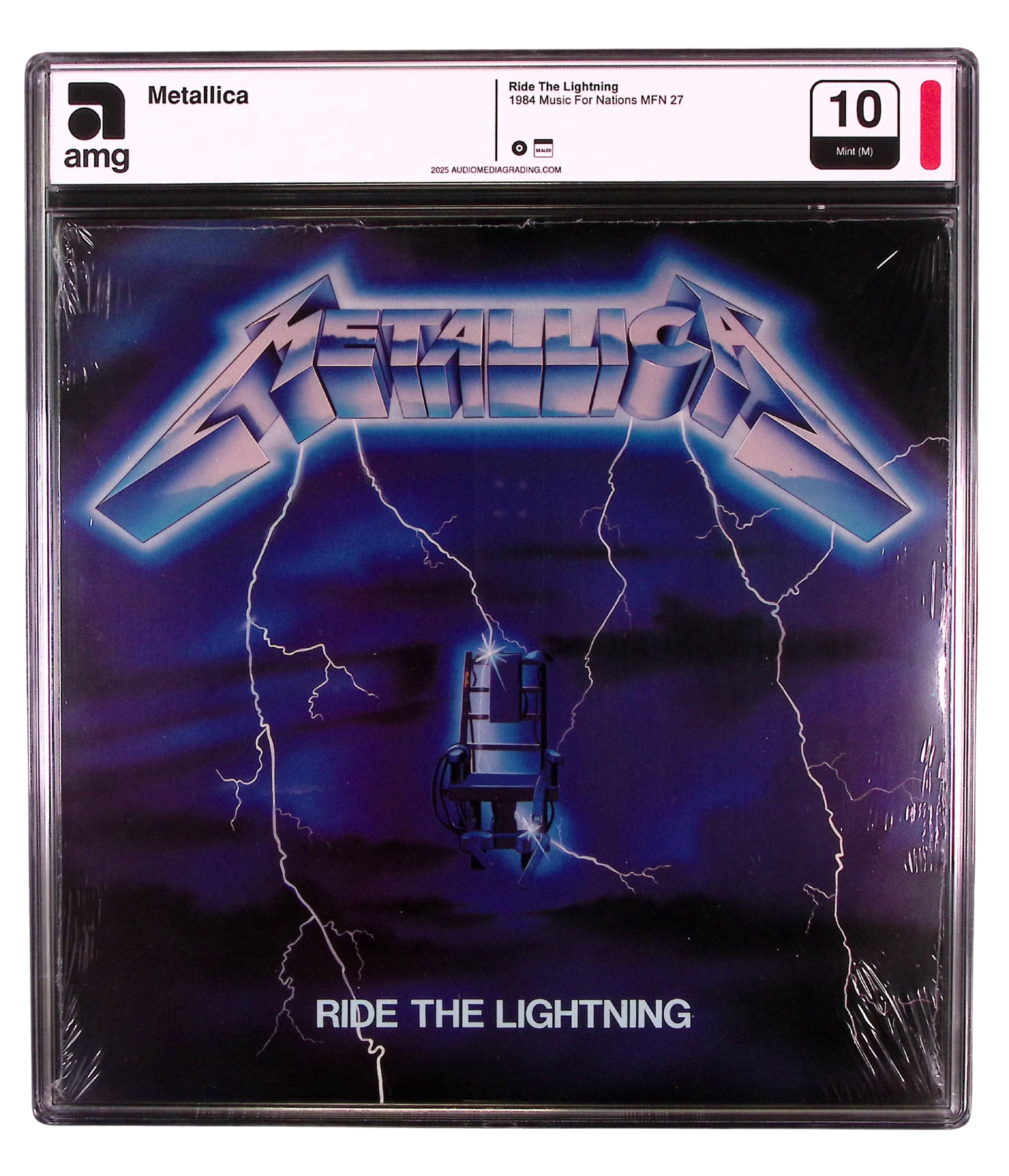 Metallica;s 'Ride the Lightning' vinyl in an AMG graded slab.