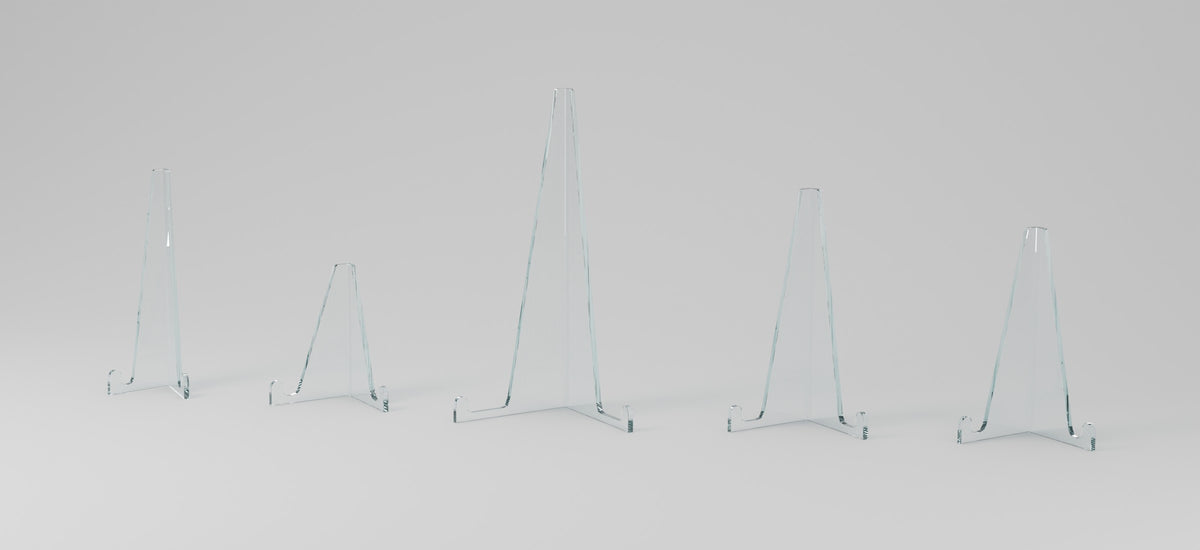 The full lineup, one stand for each slab format